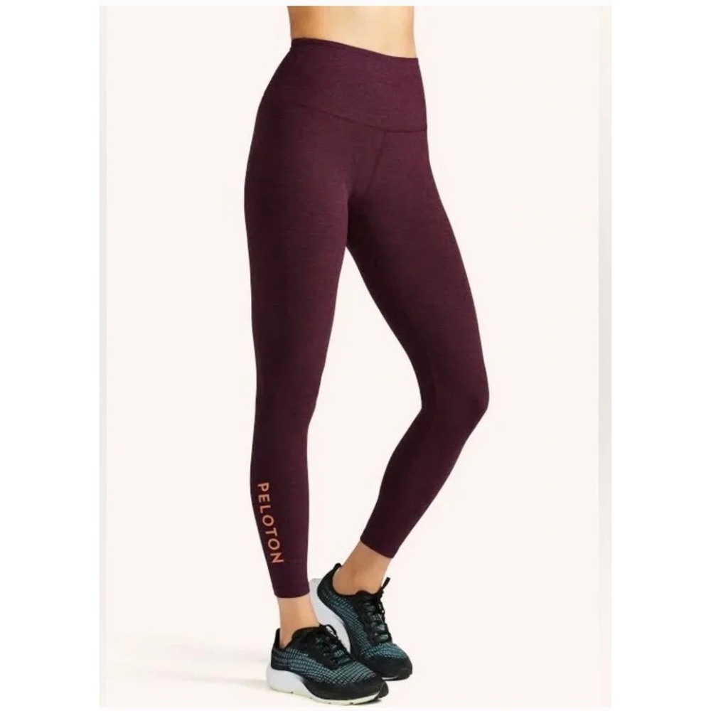 Beyond Yoga x Peloton Womens Space Dye High Waisted Leggings Maroon Purple L